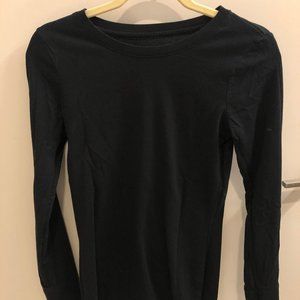 Plain Long Sleeve Black T-Shirt